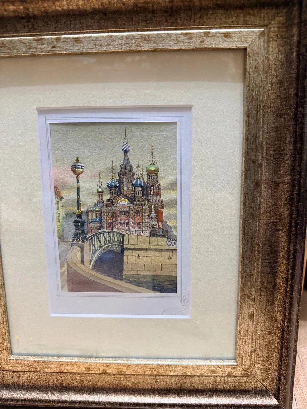 Historic Church of the Savior on Spilled Blood watercolor painting- framed
